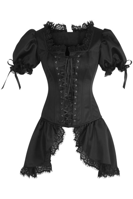 Dark Elegance: Victorian-Inspired Corset with Lace Details