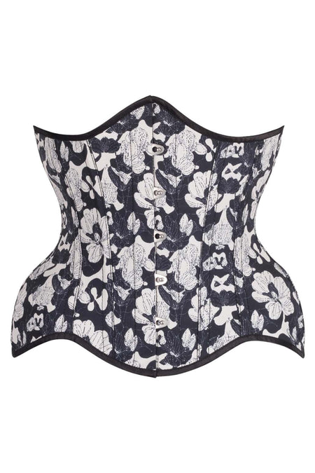 Midnight Bloom Underbust Corset – Elegant Floral Waist Cincher