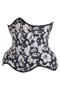 Midnight Bloom Underbust Corset – Elegant Floral Waist Cincher