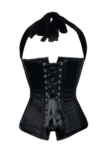 Corset dos-nu Burlesque Noir Rouge
