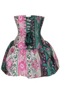Bohemian Jewel-Tone Patchwork Corset Dress