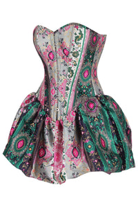 Bohemian Jewel-Tone Patchwork Corset Dress