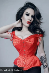 Lipstick Red Sleeved Corset