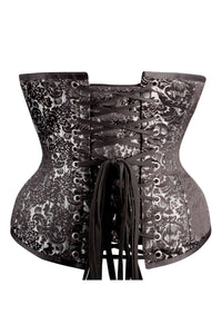 Corset Underbust Expert Waist Training long brocart Argenté élégant