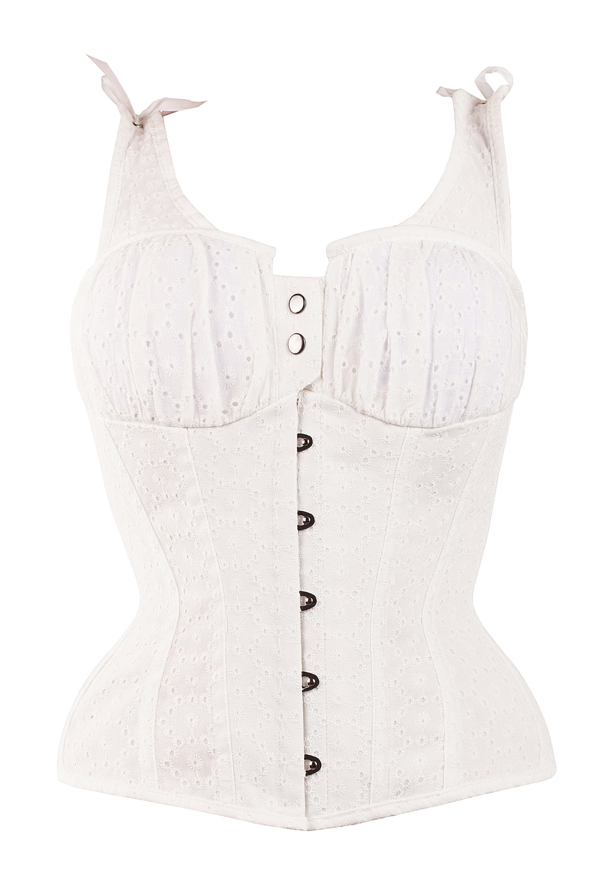 Overbust broderie anglaise coton avec buste cintré Blanc