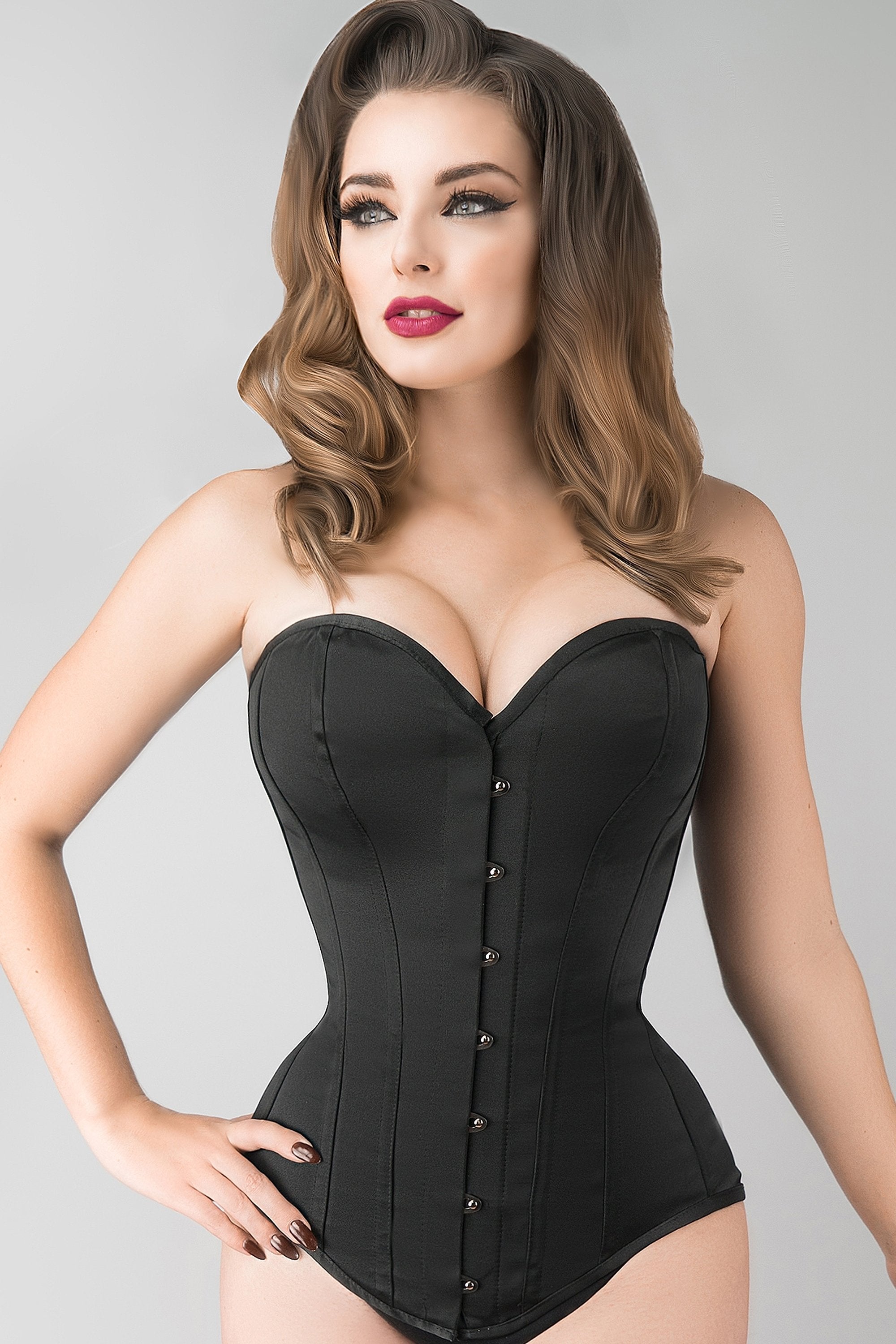 Bustier satin noir best sale