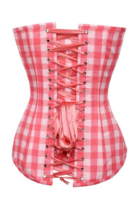 Corset Story FTS244 Coral Gingham Longline Overbust Corset