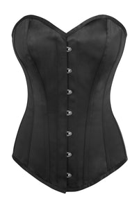 Corset Story TE-007 Black Satin Longline Overbust Corset