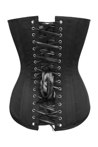 Corset Story TE-007 Black Satin Longline Overbust Corset