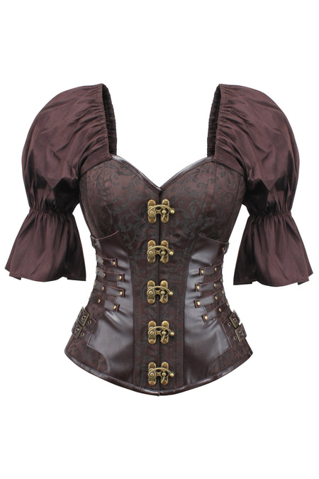 Corset Story WTS228 Steampunk Inspired Overbust with Short Flounce Sleeve