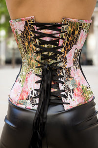 Corset Story WTS513 Leopard And Floral Print Mesh Panelled Instant Shape Overbust